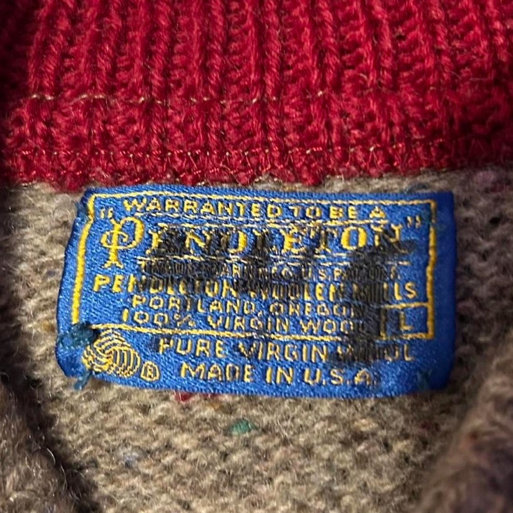 Pendleton Button Up Striped Chunky Wool Sweater - image 3